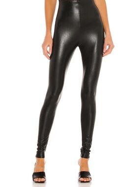 Commando High-Waist Faux Leather Leggings in Black